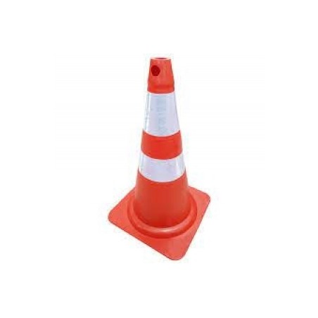 CONE 75CM FLEXIVEL LARANJA/BRANCO C/ REFLETIVO