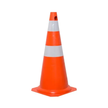 CONE RÍGIDO 50CM  LARANJA E BRANCO